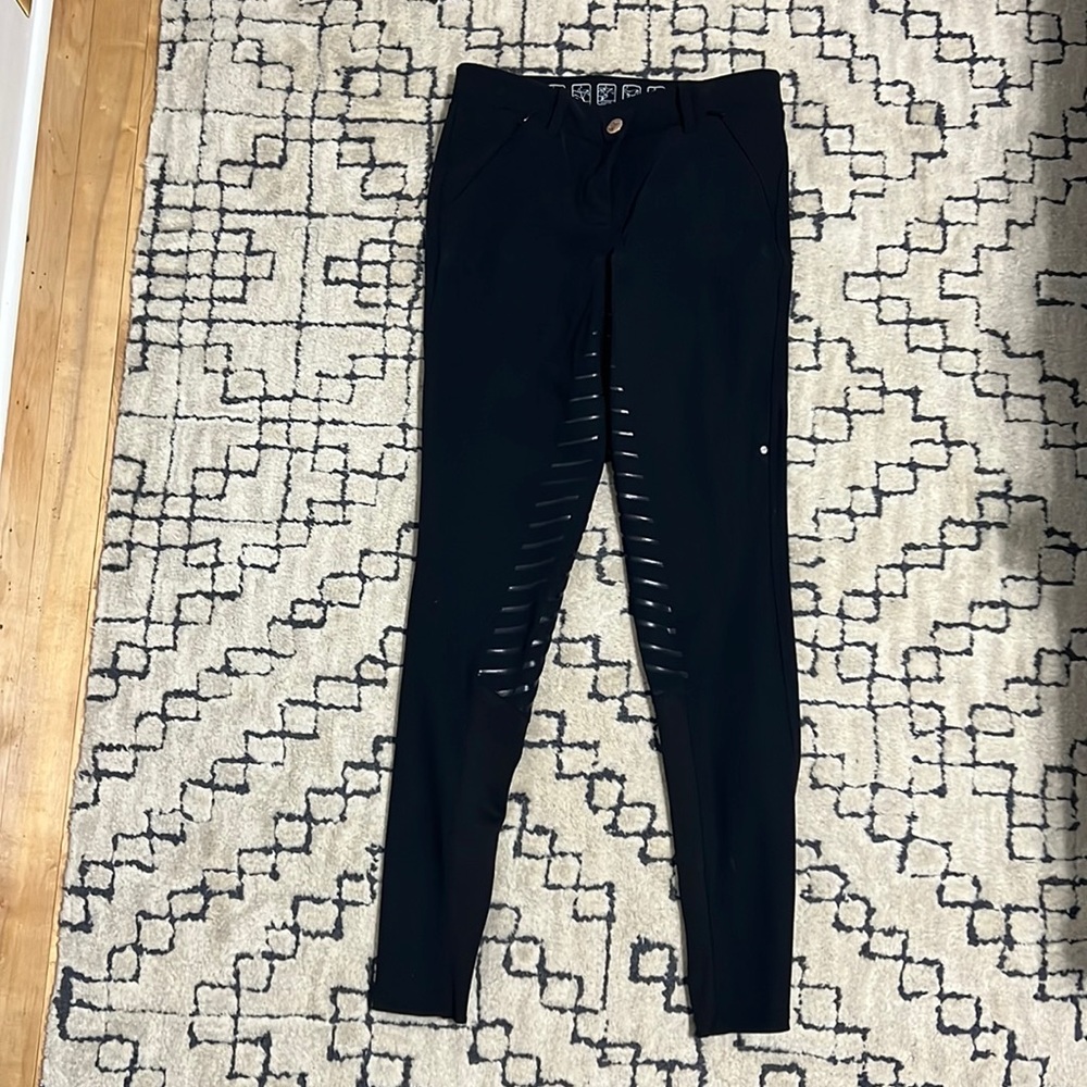 Black equiline full seat breeches.  Worn once